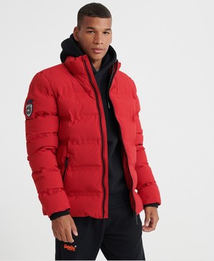 Superdry Ultimate Radar Quilt Puffer Férfi Kabát Piros | VXBAU4759